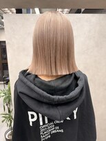 サニー 渋谷(SUNNY)&nbsp;切りっぱなしボブ、ダブルカラー、ミルクティーベージュ