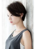 大人かわいいひし形シルエットグレージュエアリーショート☆