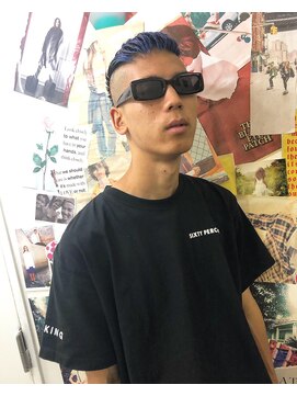 トロニー(TLONY) TLONY渋谷hori ラッパー刈り ブルーカラー