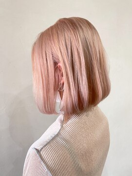 デューヘアー(due hair) ピンクグレージュ　ナチュラルボブ