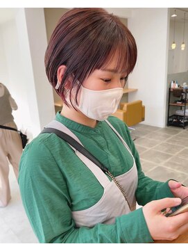シンス(Since) ゆったり 丸みの フィット ショートボブ ウォーム ピンクカラー