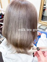 ミシェリー(misherry)&nbsp;イメチェンダークアッシュモードミルクティグレージュ韓国風ボブ