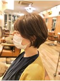 30代40代大人可愛い小顔丸みショートボブ