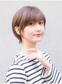 ショートボブ20代30代ココアブラウン髪質改善青山表参道