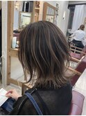 レイヤーロブにナチュラルハイライト[池袋/髪質改善]