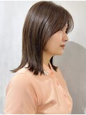 切りっぱなしボブエアリーロング美髪ピンクブラウン