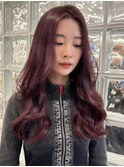 原宿ブリーチなしダブルカラーピンクベージュミディアムボブ20代
