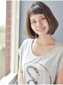 オン眉 ボブ 大人かわいい 透明感アッシュ 艶髪 髪質改善