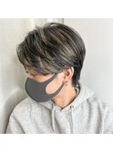 ハイライト×センターパート