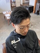 ヘアラボシロ メン(Hair lab.Shiro MEN) ポイントパーマで作るかきあげショートヘア/ニュアンスパーマ