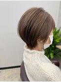 白髪30%グレーパールハイライト/ショートボブ