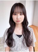 ナチュラルロング__ハッシュカットフルバング_ba472162