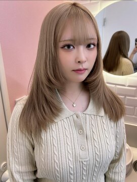 ミミヘアーガーデン(mimi hair garden) 韓国風ざくざくレイヤー/ホワイトミルクティーカラー　10代20代