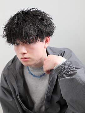 ホワイト(WHITE) 波巻きパーマ/無造作パーマ/メンズパーマ