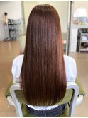  ロング ブラウンカラー 髪質改善 ストレート 20代 30代 艶髪
