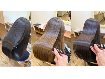パーチェム ヘア デザイン(Pacem hair design)の写真/乾かすだけでまとまる艶髪へ！自然な仕上がりで、毎朝のスタイリングも簡単に♪髪にドラマを。導入サロン