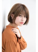 寺尾拓巳　大人かわいいラベージュくびれヘアインナーカラーボブ