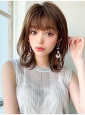 小顔/ネビージュ/ボブルフ/レイヤーカット/黒髪/結べるボブ