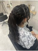 編み込みポニー/心斎橋ヘアセット