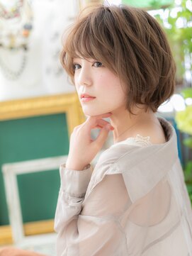 カバーヘア ブリス 志木南口駅前店(COVER HAIR bliss) 斜めバングマッシュパーマ小顔丸みボブh3志木20代30代40代