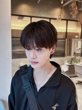 チャラくない！センターパート×ウルフハイライト[栄/矢場町/理容室/ウルフ/ニュアンスパーマ/韓国]