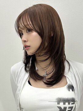 アイトーキョーエス 渋谷(AI TOKYO S) ハッシュカットハイレイヤーブリーチなしダブルカラーブラウン