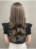 オリーブベージュ・赤み消し・ロングヘア・ケアブリーチ・韓国風