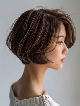 トリッカ 代官山(tricca) 大人ショートボブ/前上がりボブ/白髪ぼかしハイライト