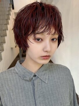 ショートパーマ/ニュアンスパーマ/顔周りレイヤー/小顔ヘア