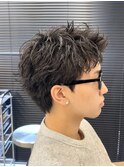 ルーズショートスパイキーショート短髪ツーブロック