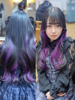 ルアナ 名古屋店(Luana) ブリーチでつくる推しカラー紫パープルインナー/名古屋名駅亀島