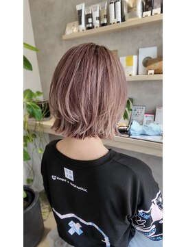 マル 薬院浄水店(MAR.co) ピンクラベンダーレイヤーボブ