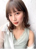 小顔ウルフ#マロンベージュAラインボブ