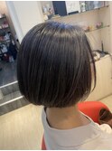 《R+》30代40代50代/脱白髪染めハイライト/大人ボブ/グレイヘア