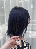 10代20代ブルーブラックブリーチ必須透明感カラー