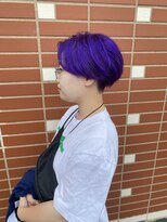 コワファースト 大分(COIFF1RST)&nbsp;刈り上げショートボブ&ヴァイオレットカラー