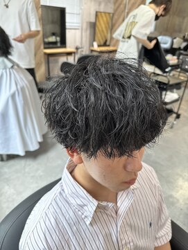 ビカムメンズヘアー 栄店(become men's hair) 黒染め/黒髪/波巻きスパイラルパーマ/刈り上げマッシュ/名古屋栄