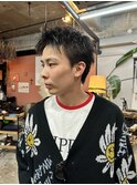 スパイキーショートツイストパーマピンパーマ眉毛カットツイスパ