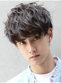 スパイラルパーマシャドウパーマ波巻きパーマメンズマッシュ30代
