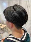 毛流れセンターパート ニュアンスパーマ/リバースパーマ
