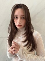 サイン 渋谷(SIGN)&nbsp;韓国ヘアざくざくレイヤーカットグレージュブリーチ無し水光肌