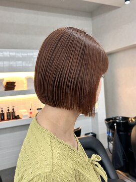 クム 横浜(qumu) 【qumu MARIKO】オレンジブラウン×ミニボブ
