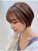 小顔効果丸みショートボブ