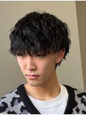 シャドウパーマメンズカットスパイラルパーマツイスパ波巻き