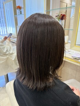 アッシュ 千歳烏山店(Ash) オリーブグレーショートレイヤーボブウルフカットハッシュカット