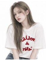 キャロル(CAROL) 韓国レイヤー×オリーブベージュロング