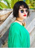 あごライン切りっぱなしボブで流行スタイルを☆