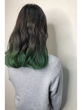 フロート 小阪店(float) すそカラー_ココアブラウン,フリンジウェーブ