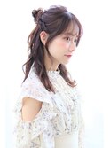 ゆるふわハーフお団子【お呼ばれ　結婚式　パーティ】