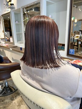 アンユヘアー 与野駅前店(unu.hair) 似合わせカットアンブレラカラー/ハイライト/切りっぱなしボブ